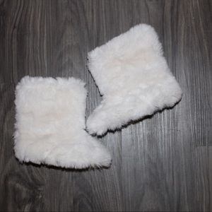 White Faux Fur Boots